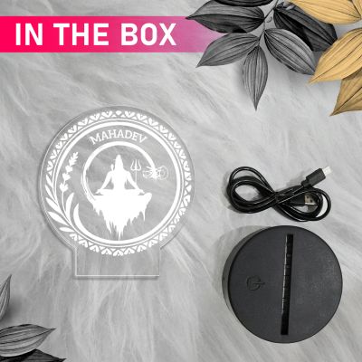 Mahadev 3D LED Night Lamp  Spiritual Bedside Table Decor for Mahashivratri & New Home Gift  Divine Gift for Shiva Devotees, Family & Friends   Warm White Light